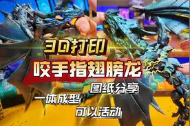图纸分享：3D打印咬手指翅膀龙！FDM一体成型，打完直接可活动！