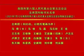 南阳市第六届人民代表大会第五次会议主席团和秘书长名单视频封面