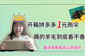 开箱拼多多1元雨伞，薅的羊毛到底香不香？戳进来看如何获得的视频封面