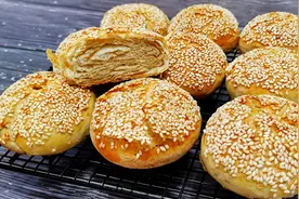 麻酱烧饼，无糖少油，可烤可烙，外酥里软还多层，咬一口满嘴香视频封面