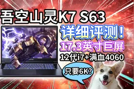 【吾空K7 S63】17.3寸巨屏、12代i7满血4060游戏本，适合学生？视频封面