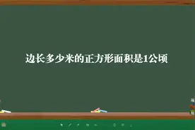 边长多少米的正方形面积是1公顷？