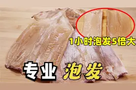 泡发鱿鱼干时，只用清水就错了，老渔民教你1招，1小时泡发5倍大视频封面