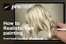 【ipad版绘教程】如何画出逼真的女神【大波浪卷发】，附笔刷