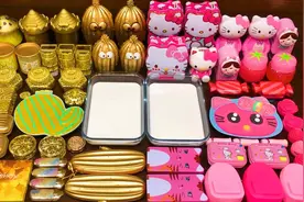 这样混泥太治愈了！无硼砂材料一半是粉色一半是黄色，巨过瘾！