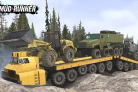 旋转轮胎：24x24重型机器MAZ-7907，拉三辆车还这么猛！