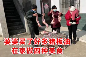 年底了，婆婆炸一锅猪板油，做了四种传统美食，给带娃的儿媳品尝视频封面