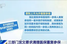 三部门发文要求清理医保重复参保