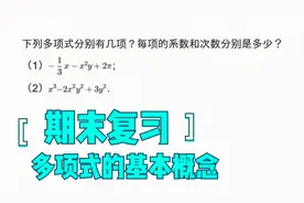 初一数学整式复习：多项式基本概念，项数、系数与次数的辨析