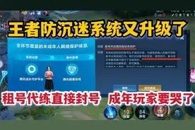 王者防沉迷又升级了，租号代练直接封号，成年玩家要哭了啊