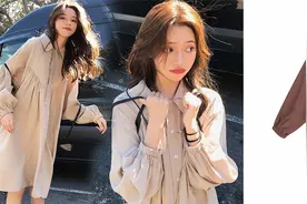 翻领收褶宽松实用连衣裙裁剪图！零基础学服装制版图纸样视频教程