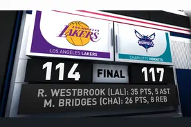 NBA全场集锦：湖人114-117黄蜂 威少35分错失绝杀湖人惜败黄蜂视频封面