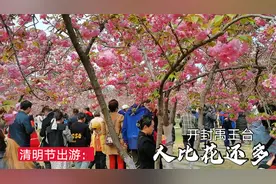 清明节开封禹王台里全是人，游乐场大人小孩争着玩回味童年的快乐