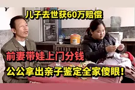儿子去世获赔60万，前妻带娃上门分钱，公公拿出亲子鉴定全家傻眼视频封面