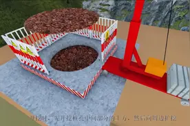 公路桥梁施工，人工挖孔桩BIM施工动画演示，土木工程零基础学习