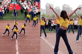 运动会体育老师跳舞，活力满满全场欢呼：这是体弱多病的体育老师视频封面