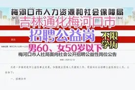 吉林通化梅河口招聘公益岗,不限学历,男60女50岁以下视频封面