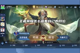 王者荣耀怎么查看自己的段位