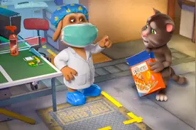 会说话的汤姆：有洁癖的咖啡狗，对房间的每个角落都进行了消毒