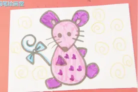 超级软糯的粉红小老鼠，还戴了蝴蝶结呢！小朋友们来学习吧！