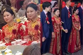 三胞胎姐妹同天举行婚礼，三喜临门新郎们乐开花：家里是拆迁户！视频封面