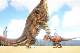 模拟凶猛霸王龙对决巨大腕龙，它一招打败对方视频封面