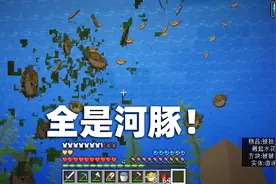 我的世界：随机掉落生存1，挖掉海带水里全是河豚，还怎么游泳？