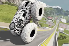 车祸模拟器275：极限赛道，怪兽卡车高速跳跃