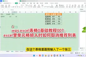 wps excel表格0基础教程007：excel里单元格输入时取消推荐列表