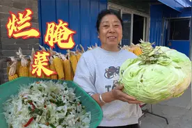 自己地里种的茴子白比脸大！用茴子白做了烂腌菜，够吃一冬天