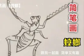 简笔画(螳螂 )：跟我一起画  简单又有趣哦视频封面