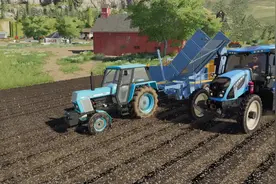 【儿童动画】各种颜色的拖拉机和两轴拖车视频封面