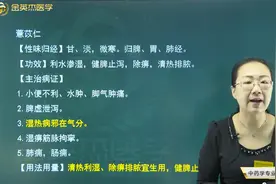 中药师常用单味中药06利水渗湿药02薏苡仁、泽泻的功效和主治病症