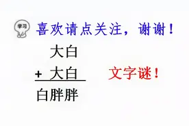 二年级文字谜，大白+大白=白胖胖，家长也一筹莫展