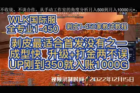 【国际服WLK专业1-450】剥皮1-450，最适合首发的专业没有之一