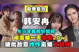 韩安冉与马泽鑫和好，闹离婚一天涨粉20万，被质疑炒作太胡闹视频封面