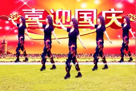 吉祥藏歌广场舞《我祝祖国三杯酒》教学，欢快喜庆，简单易学