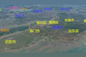 南通3D地图,通州区,如东县,启东市,如皋市,海门市,海安市三维地图