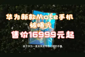 华为新Mate手机被曝光：售价16999元起 8英寸大屏幕+7000毫安电池视频封面