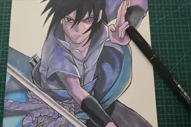 手绘  火影忍者 宇智波佐助 看看写轮眼与轮回眼是怎么画的