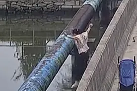 监控下的揪心一幕！一女子将婴儿车推到桥边后转身跳入河中视频封面