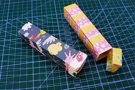 国庆节到了，手工折纸一个俏皮可爱的长盒子，过程简单不用胶水