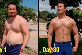 胖小伙每天坚持3分钟登山运动，持续30天之后练出腹肌？