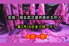 实拍：湖北武汉猪肉跌价太吓人，看2月14日多少钱一斤？大吃一惊视频封面