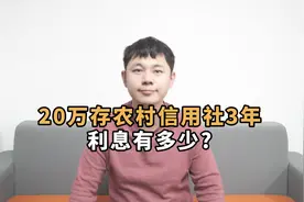 20万存农村信用社，3年期的利息有多少？怎么存比较好视频封面