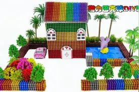 磁力巴克球  如何搭建小猪佩奇的家的房子  好看好玩还解压