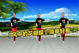 动感32步《风中的花蝴蝶》节奏欢快 简单好看视频封面