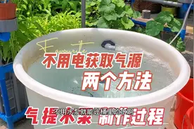 不用电，获取气源的两个方法，家庭鱼菜共生气提推水制作过程