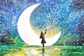 创意水粉画，简单又有意境的水粉画，带你感受宁静祥和的夜晚！