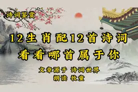 美文欣赏《12生肖配12首诗词，看看哪首属于你》，建议收藏起来视频封面